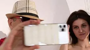 Fetish art filming behind the scenes with old man and young girl