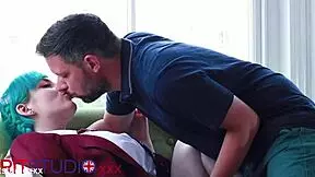 Alt Student With Fake Tits Fucks Teacher at College Party, Gets Huge Facial Cumshot