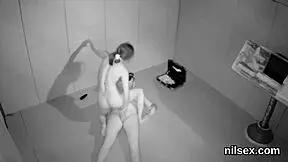 Petite ukrainian beauty strips naked, displays perky tits.