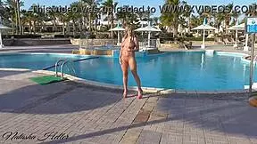 showing myself in pink microbikini outdoors 😊🌞