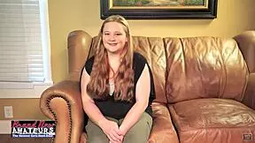 Smiling chubby nympho Rose licks ass