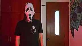 My neighbor Ghostface breaks my ass on Halloween night, and my boyfriend doesn't notice the sensual riding.