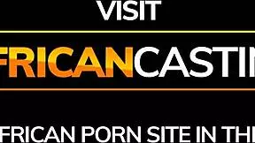 African Teen in Casting Gets Fucked Rough by Monster Cock Bent Over in Doggy