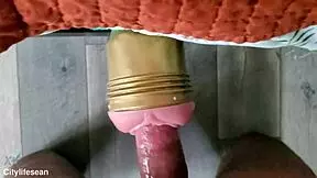 BBC penetrates pocket pussy in steamy amateur video.