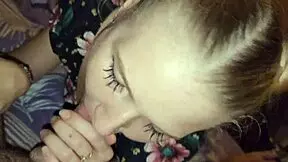 Watch her feet while she's sucking me off 😍 deepthroat action