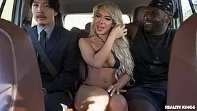 Backseat rider enjoys a narrow ass creampie