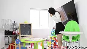 Can This Brunette Teen Handle Riding Big Black Cock?