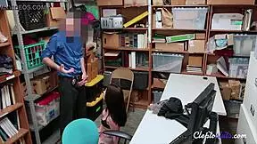Shoplifter bent over in office to avoid jail