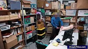 Skinny Shoplifter Pounded Hard by LP Officer in POV Office Encounter