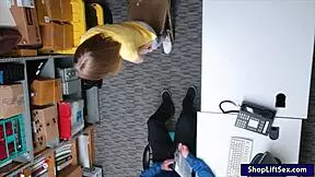 Skinny Shoplifter Pounded Hard by LP Officer in POV Office Encounter