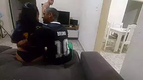 I had to sleep with my husband's friend over a bet, but got so turned on I ended up doing double penetration with both!