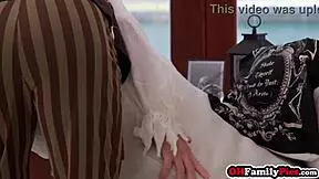 halloween party with sexy teen stepsis aria valencia and friend maria kazi