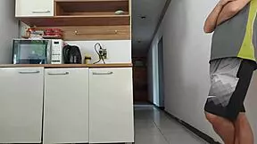 Risky Homemade Encounter with Husband's Friend During Shower, Deepthroat and Big Ass Action