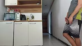 Risky Homemade Encounter with Husband's Friend During Shower, Deepthroat and Big Ass Action