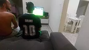 I had to sleep with my husband's friend over a bet, but got so turned on I ended up doing double penetration with both!