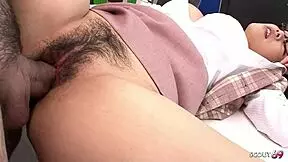 hairy pussy japanese office girl seduced by boss for rough quickie 😈
