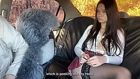 Babe young 18+ tried cheating taxi driver, got fucked hard