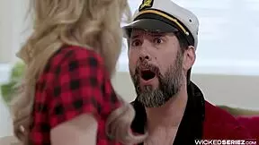 Petite teen Melody Marks shyly kisses and deepthroats in hardcore scene