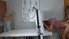 Duas safadas visit the gynecologist for a playful checkup.