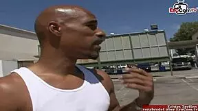 hairy blonde teen experiences first interracial encounter