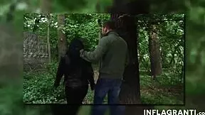 Slutty latina cutie gets rammed outdoors in heels