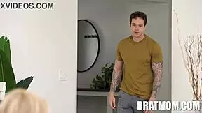 Homemade outdoor scene with young wife in ripped clothes