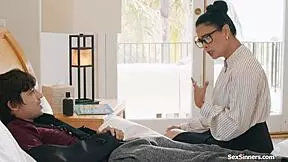 Teacher gives student a helping handjob