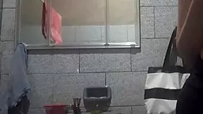 Perfect body MASTURBATES hidden in the BATHROOM