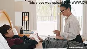 Teacher gives student a helping handjob