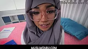 Big dick stud pounds pretty Middle-Eastern teen's pussy hard