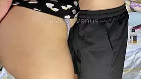 alone with stepsister, she lets me rub cock until i cum in her swollen pussy, so emotional