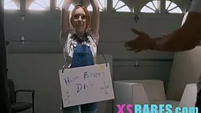 I tyed up tiny gurl for taboo threesum on step fathurs day.