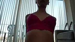 yoga session with see through leggings and pad on, showing small waist and sexy ass