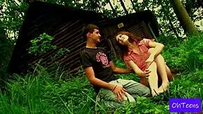 Karolina and Evzen share homemade college video with friends in public