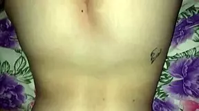 The brazilian teen girlfriend gets bent over for anal creampie in POV