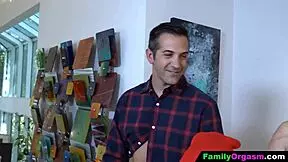 Familyorgasm - man stays home for taboo thanksgiving fun