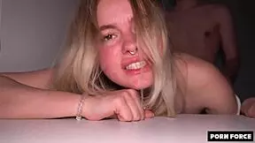 submissive teen choked and face fucked in doggystyle