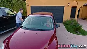 Wow, skinny teen with small tits gets monster cock facial!