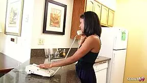 Slim Girl Tricks Neighbor for Hard Fuck with Big Black Cock