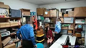 security guards catch cute teen shoplifter in office