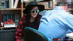 security guards catch cute teen shoplifter in office