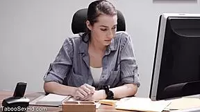 Hot Long Leg Brunette Screws Her Boss Hard.