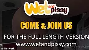 busty teen 18+ caught peeing on laundry during solo play. she fingers herself hard after sucking toys!