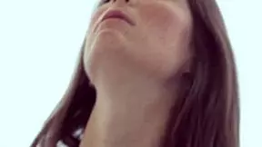 babe grips dildo in intense solo pussy play