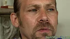 Shy half-brother masturbates, I teach him to fuck