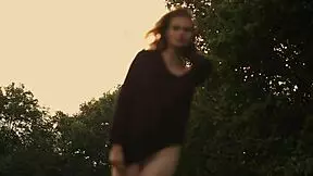 young european czech teen posing in the wind for glamor video