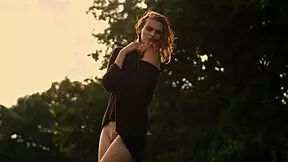 young european czech teen posing in the wind for glamor video