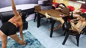 Little Indian stepsister asks stepbrother for workout help 💪