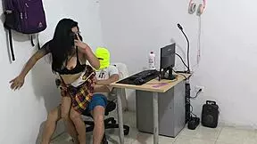 A naughty neighbor visits her guy next door, begging for his dick while mimicking a slow, slimy snail in their homemade fetish play