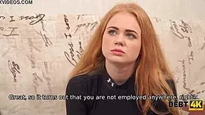 Debt4k collector enjoys tender mouth and shaved pussy of adorable debtor in reality sex for cash